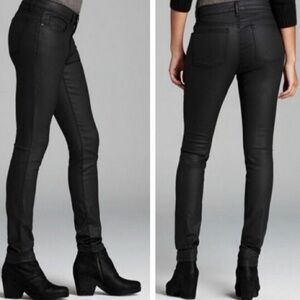 Eileen Fisher Coated Black Skinny Jeans Size 10